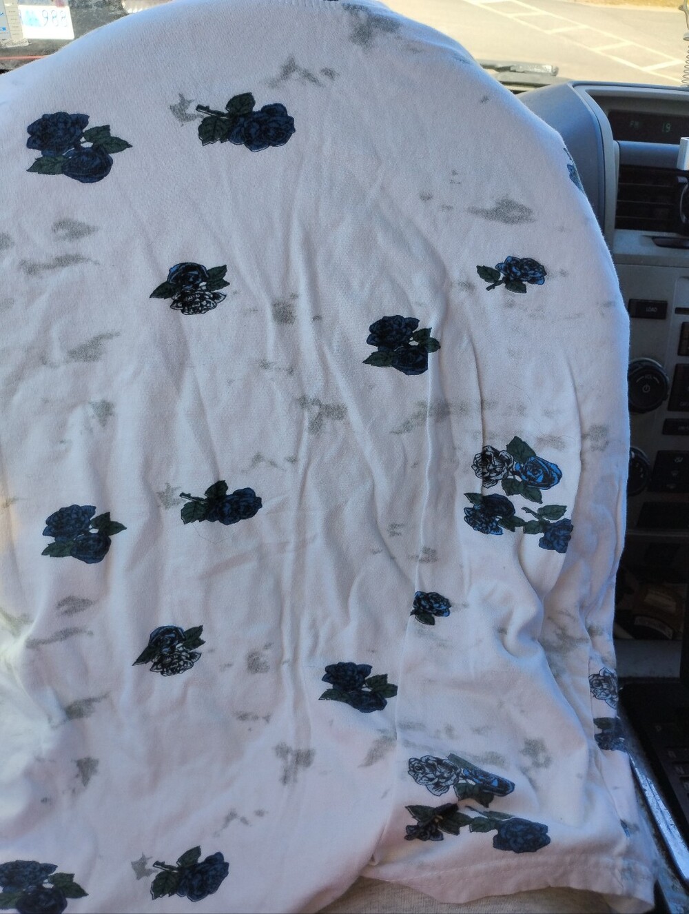 Bluenotes White T-Shirt with Blue and Green Floral Print